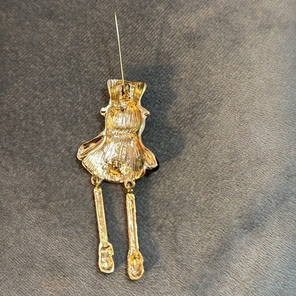 Vtg Articulated Dangly Leg Santa Claus Snowman Holiday Xmas Winter Brooch Pin - Picture 7 of 8